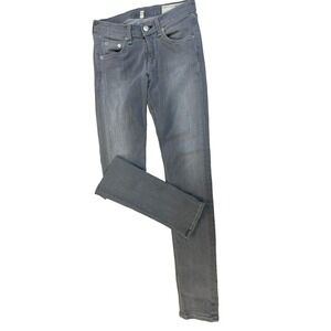 rag & bone Skinny Jeans Light Gray Cotton Polyurethane Five Pocket SZ 25